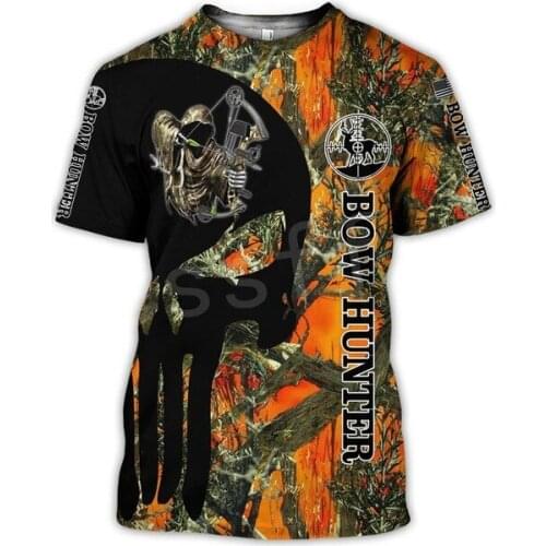 LIASOSO Animal Bow Deer Hunter Hunting Camo Graphic T Shirts New Fashion Harajuku Unisex 3DPrint Summer Streetwear T-shirts