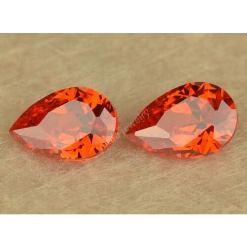 Hot Sale 2*3~13*18mm Light Orange Teardrop Pear Shape Cut Lab Created Cubic Zircon Loose CZ Stone Synthetic Gems For Pendant