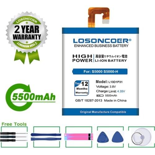 LOSONCOER Battery 5500mAh L13D1P31 Battery for Lenovo Pad A3500 S5000 S5000-H Tab 2 A7 A7-30 A7-10F A7-20F