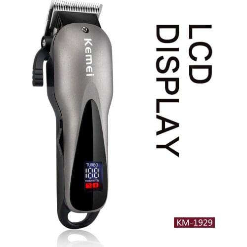 Kemei-1929 100-240V professional electric oil head hair clipper retro trimmer rechargeable clipper high power LCD display fader