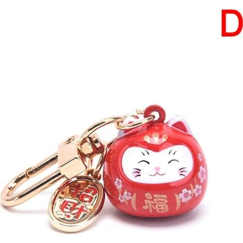 Japanese Cute Lucky Cat Keychains Car Keys Bag Key Rings Decor Water Sound Bell Pendent Charm For Airpods For Samsung Buttons