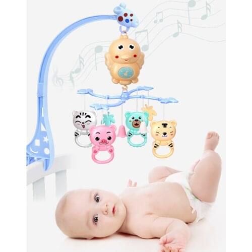 Baby Rattles Crib Mobiles Toy Remote Control Rotating Crib Mobile Bed Toys Musical Educational Toys Newborn Infant Baby Boy Toy
