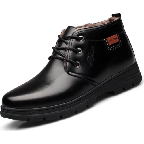 Mens plus velvet plus cotton boots autumn and winter new casual mens shoes to keep warm trend cotton shoes England Pop