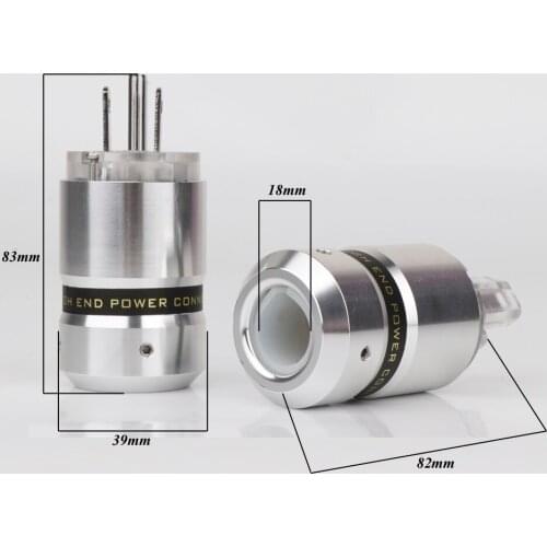 One pair Rhodium plated US Power plug +IEC famale socket audio US version power plugs