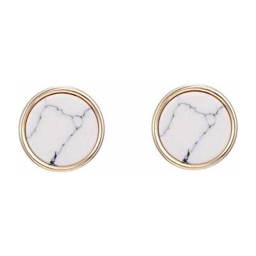 Wholesale 10Pairs New Geometric Round Stone Earrings,White Artificial stone Charm Stud Earings For Women Girls Party Gift