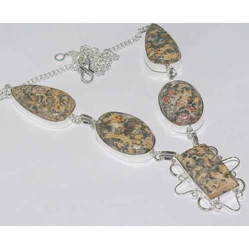 Jaspers Necklace Silver Overlay over Copper , 48.2 cm, N2168