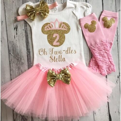 Personalize name pink Minnies mouse first birthday bodysuit onepiece Tutu legwarmers toodles Outfit Set baby shower party gifts