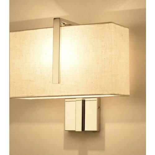 Modern minimalist atmosphere bedside reading led wall lamp stainless steel hotel room led lighting fixture wall lamps indoor