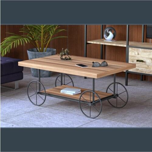 Trojan Metal Wheel Center Table