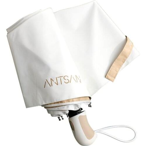 Three Folding Uv Protection Umbrella Light Sun Beach Fully Automatic Umbrella Women Pongee Guarda Chuva Daily Necessities EF50PL