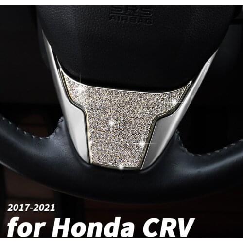Car steering wheel decoration diamond stickers interior modification accessories supplies For Honda CRV CR-V 2018 2019 2020