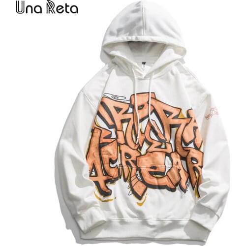 Una Reta Hoodie Men New Arrivals Pullover Men Harajuku Graffiti Print Tops Oversized Hoodie Plus Size Sweatshirt Man Streetwear