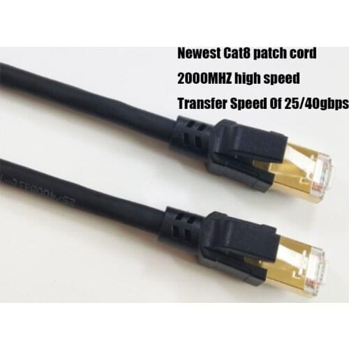 Cat8 2000MHz High Speed Ethernet Cable RJ45 Connector 3.3FT Network Cable shielded twisted-pair Patch Cord Made in China