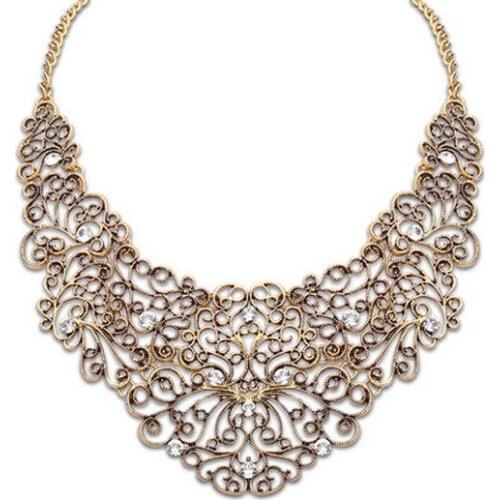 2015 trendy new Metal hollow out Lovely Corn Chain Knot Linking Flower Vintage Antique Silver Necklace for women sweater chain