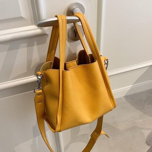 Handbag Women bag fashion 2021 New European and American Handbags vegetable basket bag litchi pattern simple shoulder bag