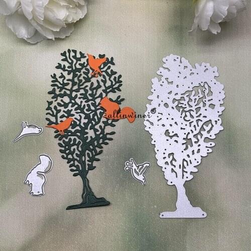 Animal world big tree DIY Craft Metal Cutting Die Scrapbook Embossed Paper Card Album Craft Template Stencil Dies