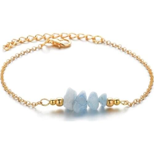 Gold Irregular Natural Stone Bracelets & Bangles for Women Crystal Bracelets Jewelry Bijoux Party Gift