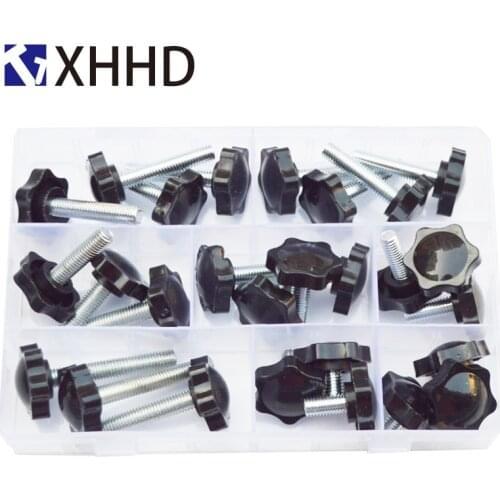 Star Hex Shaped Head Clamping Screw Metric Bolts Knob Plastic Carbon Steel Galvanization Hardware Sae Assortment Kit Set M8