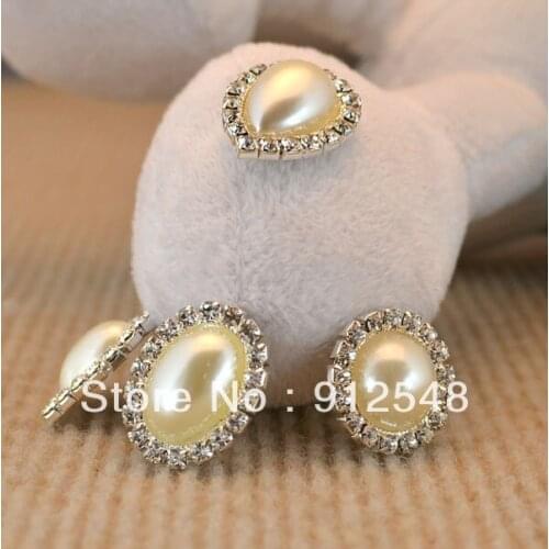 1pcs , Bow accessories wholesale DIY materials , alloy rhinestone pearl