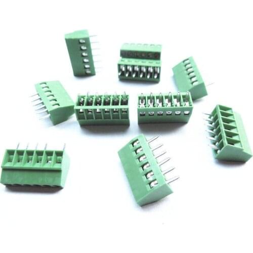 10pcs 6 Poles/6 Pin 2.54mm/0.1" PCB Universal Screw Terminal Block Connector