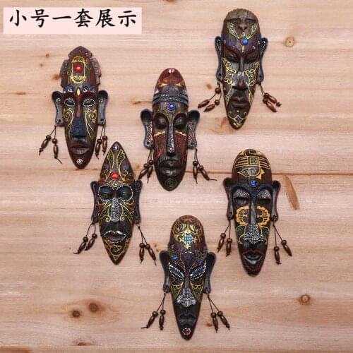 3D African masks living room walls ornaments pendants retro bar wall decoration cafe decoration three-dimensional