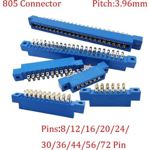 5Pcs/Lot 805 Connector 3.96mm Pitch 805 Series 8-72Pin PCB Mount Flange Welding Card Edge Slot Socket Eyelet Solder Wire Adapter