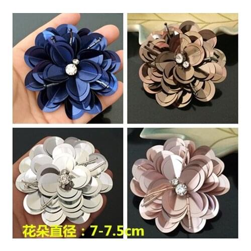 5Pcs/Lot Fashion sequined clothes lace patch pants dress applique beaded collar diy hand sew accessories