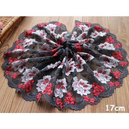 5Yards=450cm Long Handmade DIY Clothing Accessories Wedding Floral Two Sides Embroidery Fabrics Curtains Sofa Sewing Lace Trim