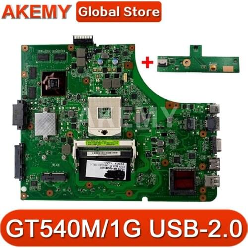 Akemy NEW MB K53SV motherboard For ASUS K53SC X53S K53SV K53SM K53SJ P53Sj laptop mainboard HM65 GT540M/1GB-GPU USB-2.0