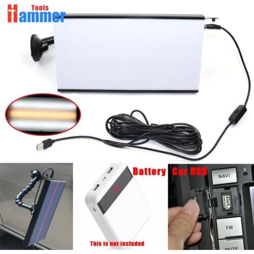 Car dent Paintless Dent Removal Repair USB LED Line Board Light Scratch Reflector Set