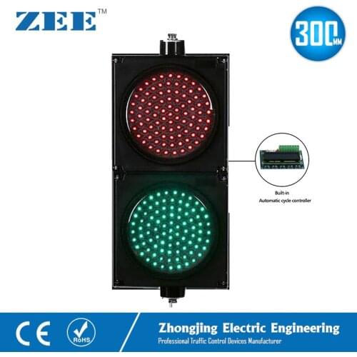 Auto run self control 12inches 300mm LED Red Green Traffic Signal Lights 220V 12Vdc 24Vdc LED Traffic Signs