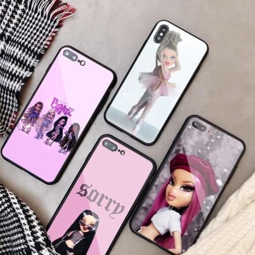 Doll bratz Tempered Glass Phone Case For iphone 12 11 Pro Max 5 6 7 8 PLUS X XS XR XSMax Shell