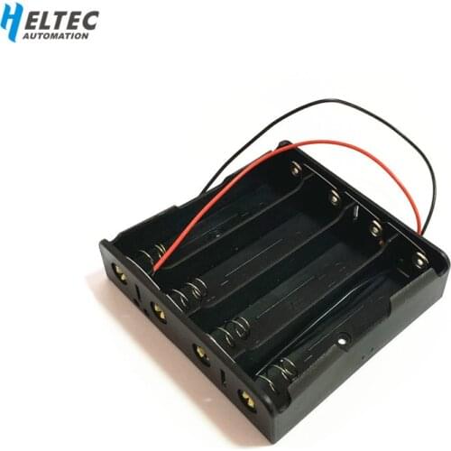 Black Plastic 4x 18650 Battery Storage Box Case 4S 18650 DIY Batteries Clip Holder Container With Wire Lead Pin in parallel