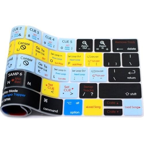 For Macbook Pro 13"15"Touch Bar A1706/A1707 Serato Scratch LIVE Function Shortcut Hotkey Silicone Keyboard Cover Keypad SKin