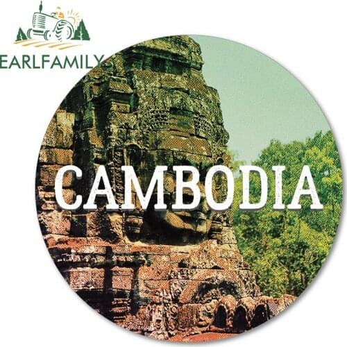 EARLFAMILY 13cm x 13cm for Cambodia Car Sticker Decal Camper Stickers Anime Waterproof 3D Car Styling Scratch-proof Decoration