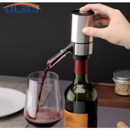 Electric Wine Decanter Aerator Automatic Pourer Battery Powered Stainless Steel Case Body Kitchen Bar Accessory Home Gadget