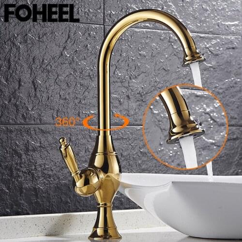 FOHEEL Free Shipping Kitchen Sink Mixer Tap black Chrome kitchen faucet single handle Hot and Cold Water kitchen faucet