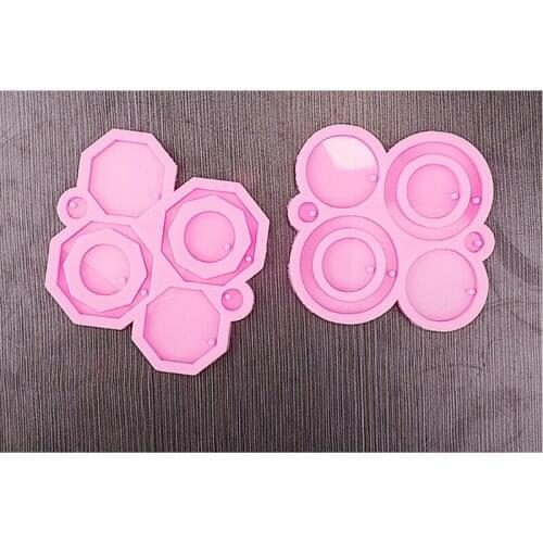 X7JB Geometry Earrings Epoxy Resin Mold Keychain Ear Drops Dangle Pendant Silicone Mould DIY Crafts Jewelry Casting Mold