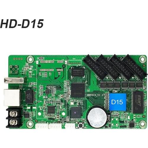 HD-D15 asynchronous full color led display control card 4*HUB75 data interface RGB ,384x64 pixels,Small size screen control card