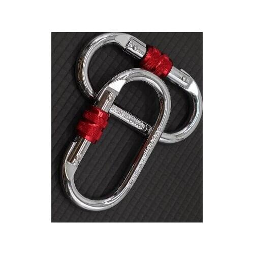 2PS Professional Carabiner D Shape 25KN Carbiner Key Hooks Climbing Ascend Security Safety Master Lock Outdoor Protective