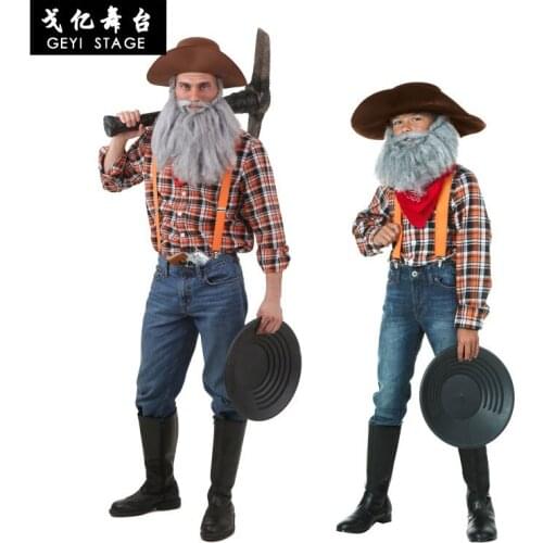 Cosplay miner clothes Yugong Yishan movie character costumes mountain opener mining suit father and son costume parent-child cos