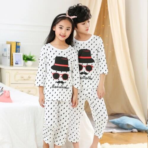 Summer Baby Boys Girls Sleepwear Suits Short Sleeve Children Pajamas Infantil Pyjamas Girls Cartoon Pijamas Kids Clothing Sets