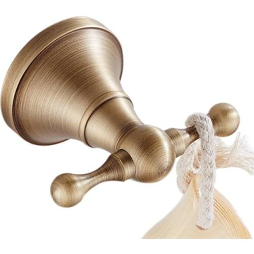 Leyden Classic Antique Brass Towel Bar Length 24 inch, Wall Mounted Towel Holder Bath Accessory Round Base Single Rod