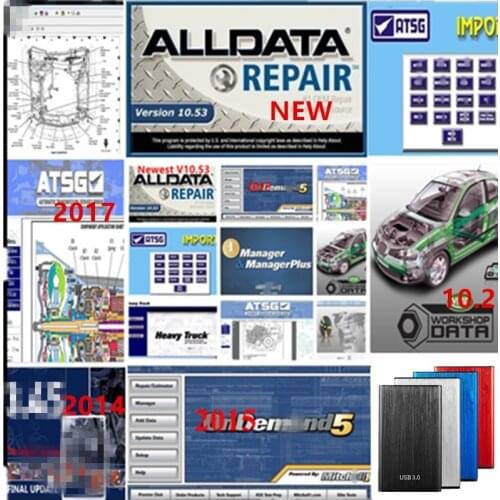 2021 Hot Auto Repair Alldata Software V10.53 mi.ch.l 5 software 2015 atsg Vivid workshop usb 1TB hard hdd all data free shipping