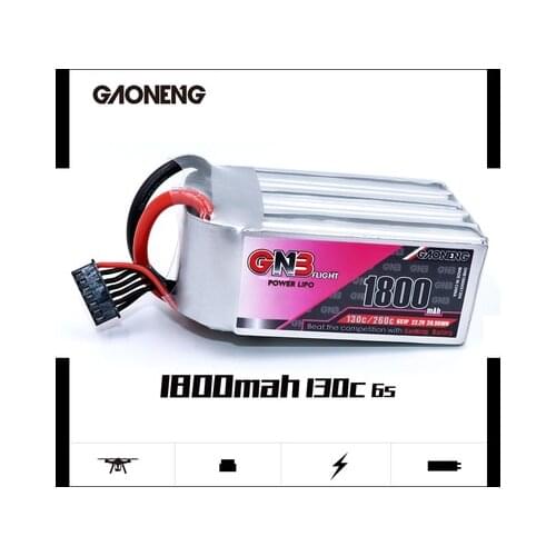 GAONENG GNB 1800mAh 22.2V 6S 130C Lipo Battery High Rate RC Car Battery RC Models Multicopter Racing Car Drone Boat Accessiories