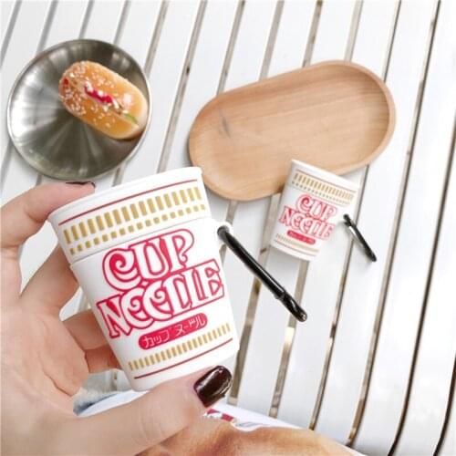 For AirPod 2 1 Pro Case Luxury 3D Instant Cup Noodles Cartoon Soft Silicone Wireless Earphone Cases for Apple Airpods Case Cover