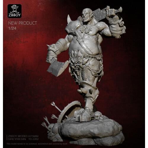 75mm 1/24 Resin Figure Kits Orc Resin Soldier Model Self-assembled TD-2262