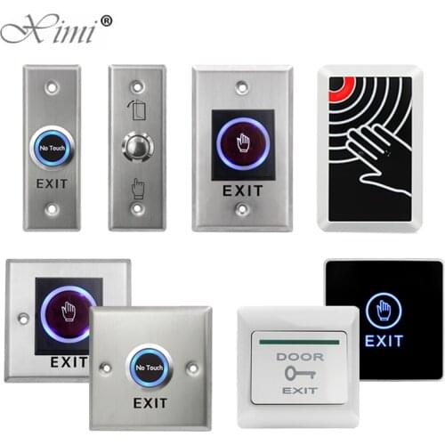 Stainless Steel Door Bell Switch Infrared No Touch Panel For Access Control Electric Lock Door Exit Push release Button