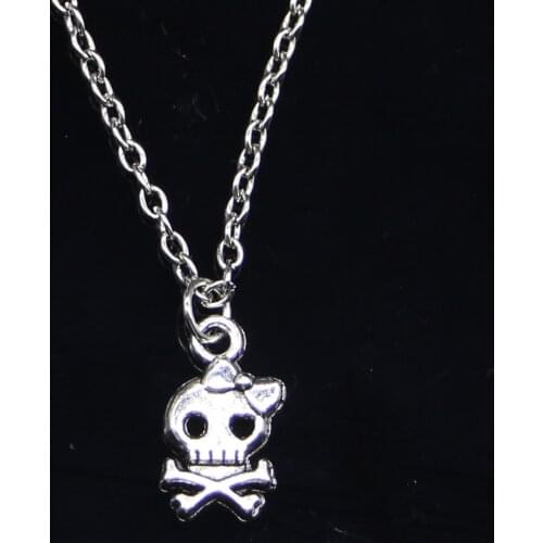 New Fashion Necklace 16x9mm skeleton skull Pendants Short Long Women Men Colar Gift Jewelry Choker