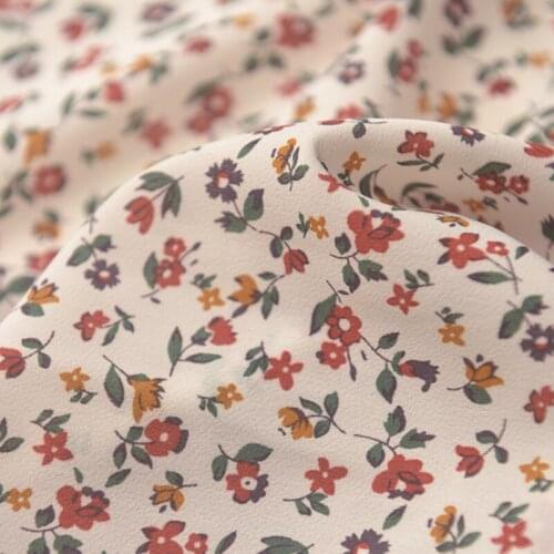 Fresh Fairy Flower Cluster Imitation Linen Chiffon Dress Scarf Shirt Childrens Clothing Small Dress Handmade DIY Fabric